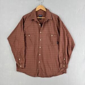Patagonia Shirt Mens XL Brown Plaid Organic Cotton Long Sleeve Button Up Casual